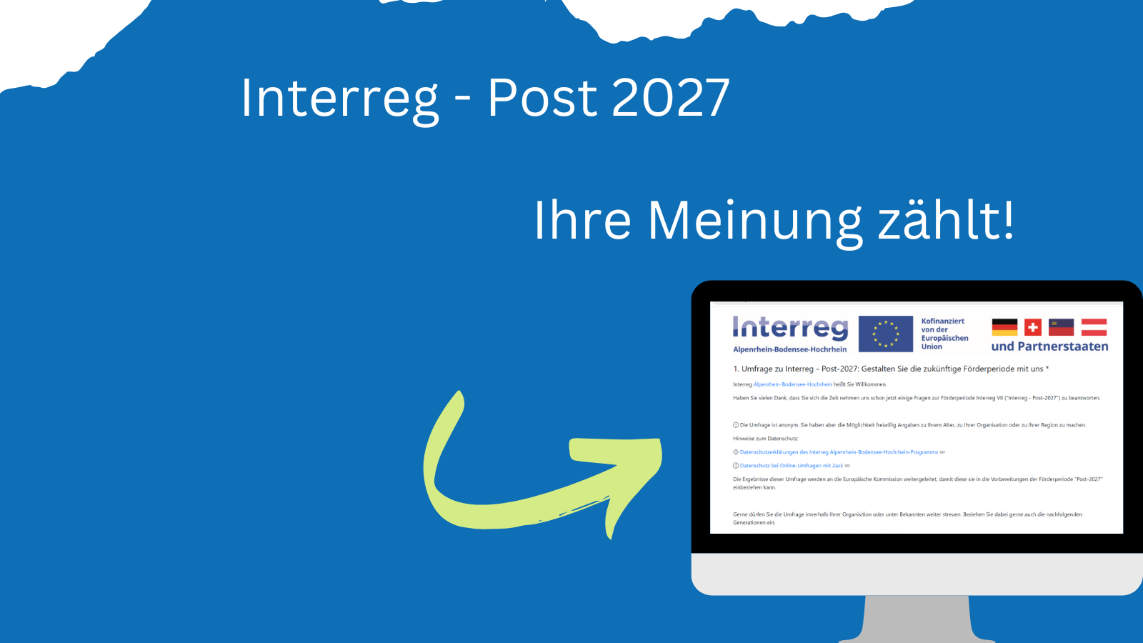 Online Umfrage für Bürgerinnen, Bürger und Stakeholder in der Region Alpenrhein-Bodensee-Hochrhein