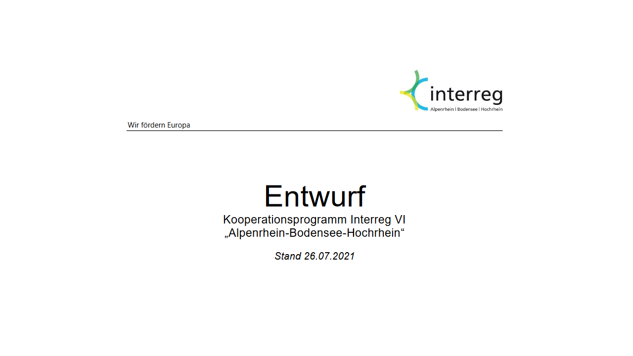  ffentliche Konsultation Entwurf Kooperationsprogramm Interreg 